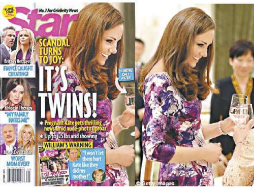 Le magazine Star publie une photo truquée de Kate enceinte