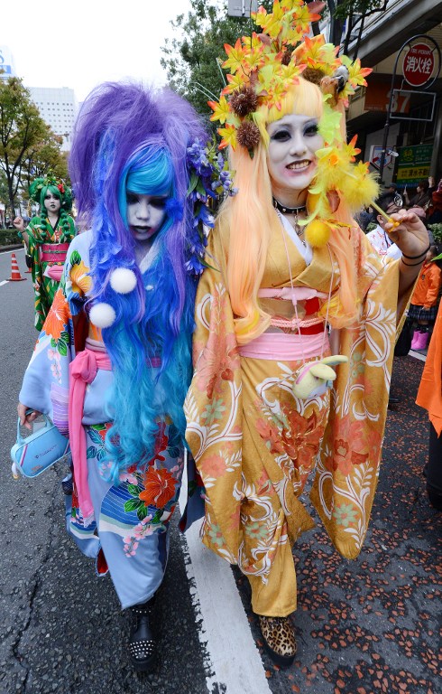 Vampires en Wafuku, le défilé d'Halloween au Japon