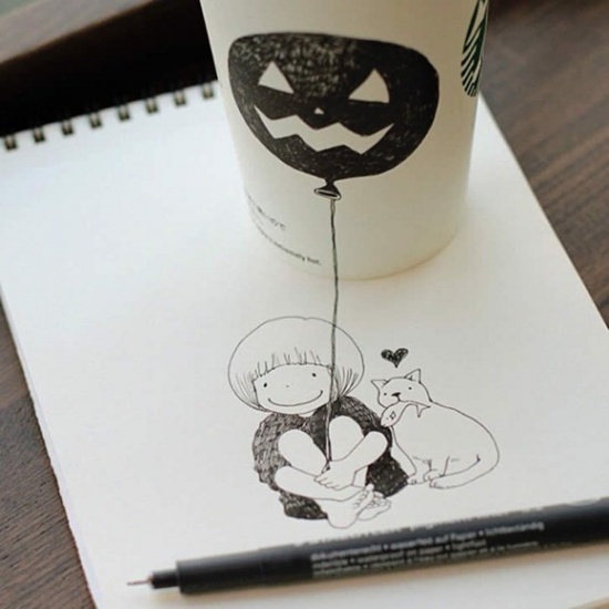 Des dessins intéressants sur les gobelets de Starbucks 1