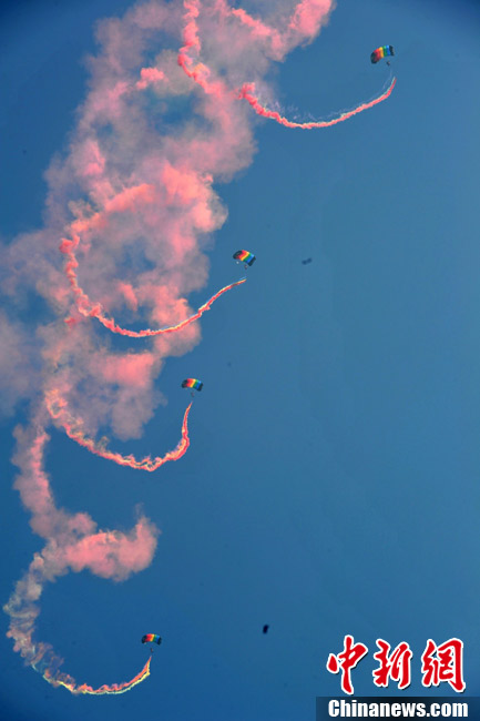 Salon international de l'aéronautique : des spectacles de parachutisme magnifiques