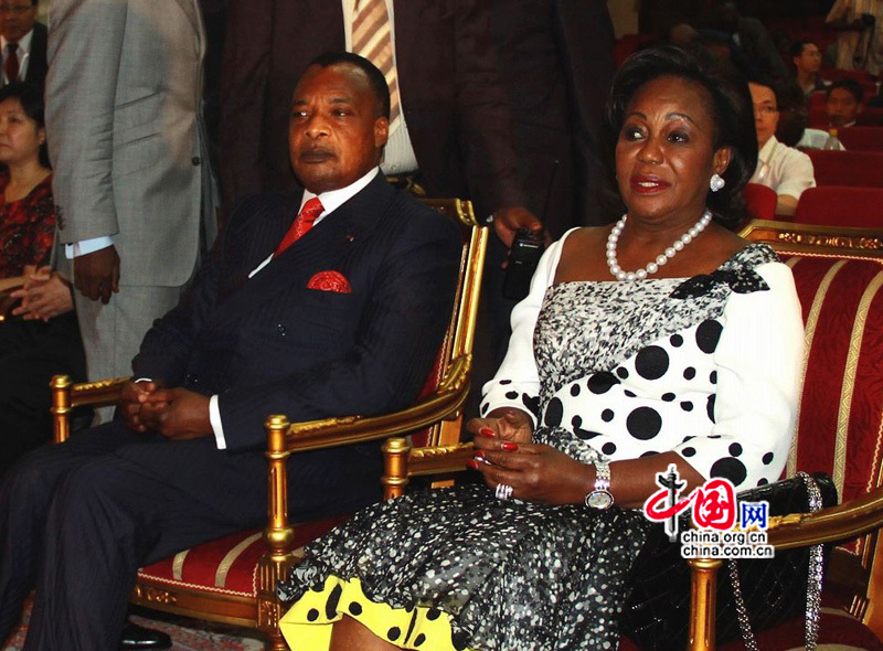 Le président congolais Denis Sassou-Nguesso et son épouse étaient présents à l'inauguration de « Perception de la Chine »