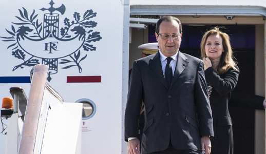 Arrivée à Beijing du président français François Hollande