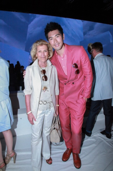 Godfrey Gao au premier rang du défilé Salvatore Ferragamo