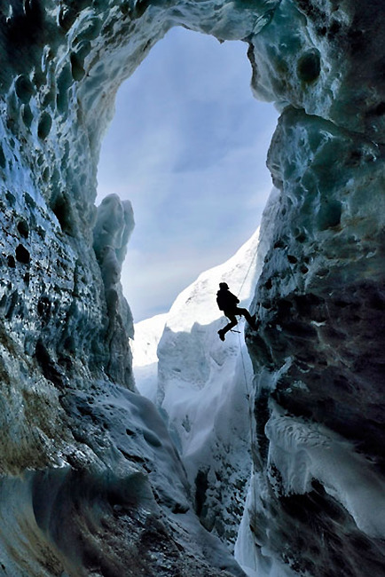 En images : une caverne de glace merveilleuse