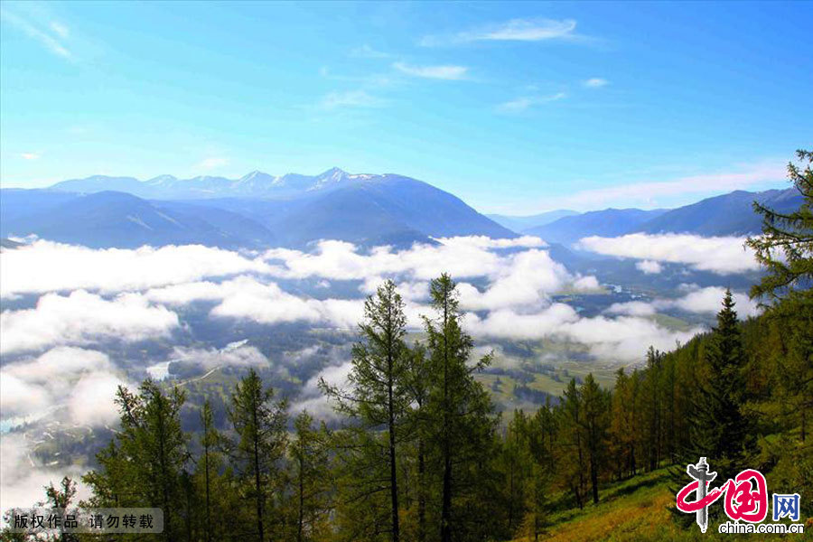 新疆喀纳斯湖云海奇观。中国网图片库 孙继虎/摄