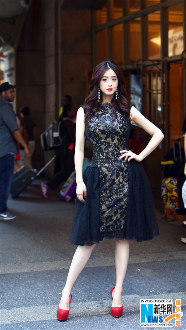 L&apos;actrice chinoise Jiang Xin à la Fashion Week de New York