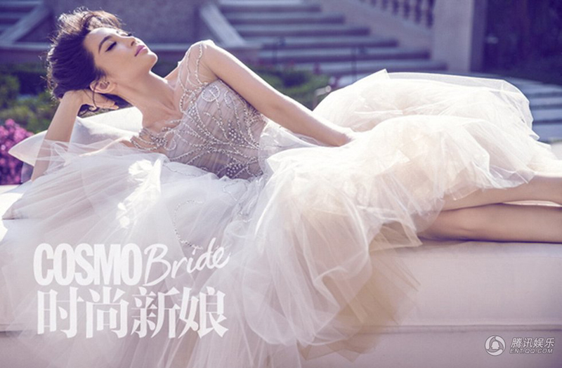 Li Bingbing en robe de mariée