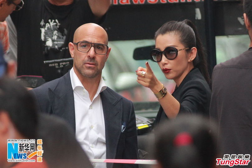 Li Bingbing en plein tournage du film Transformers 4