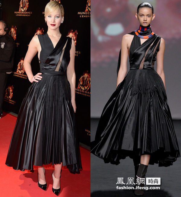 Jennifer Lawrence en Dior aux avant-premières de Hunger Games