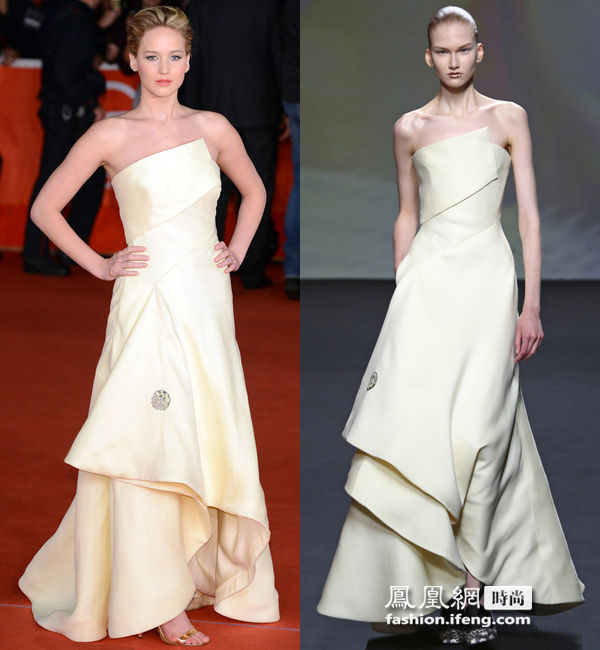 Jennifer Lawrence en Dior aux avant-premières de Hunger Games