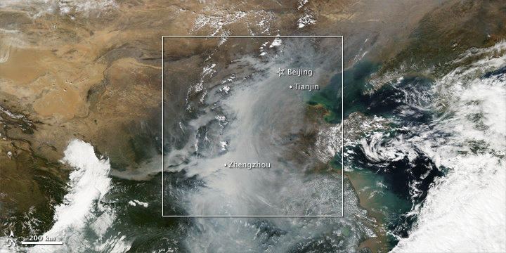 NASA : Les photos aériennes sur le smog en Chine