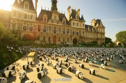 Exposition de 1 600 pandas de papier en France et en Allemagne