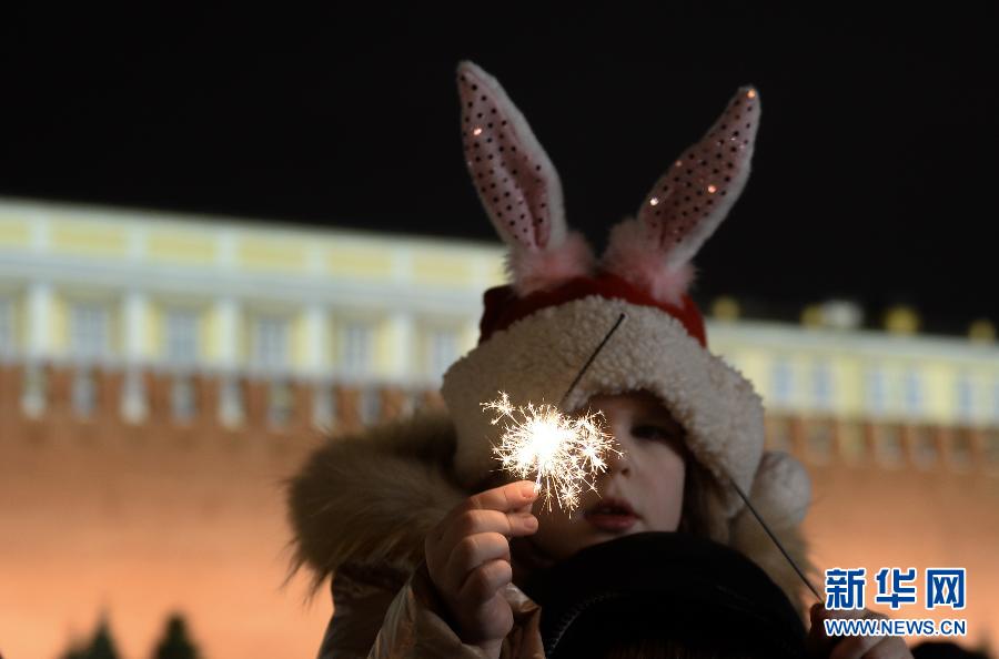 Le 1er janvier 2014, célébrations à la place Rouge de Moscou en Russie