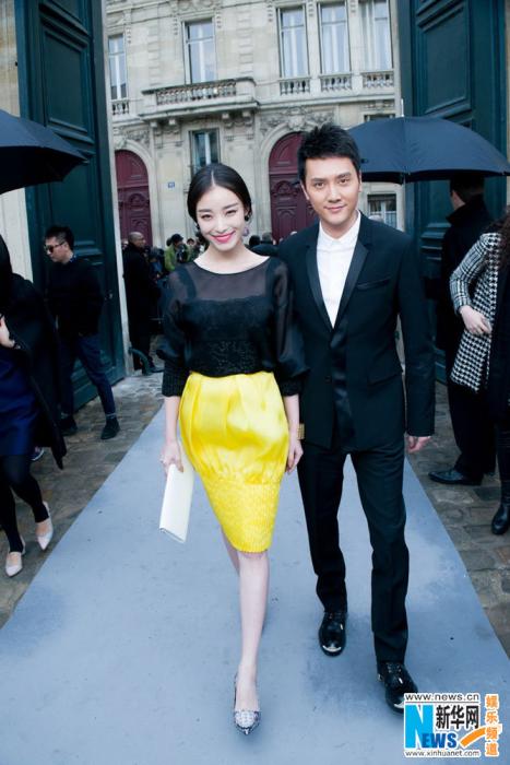 Le couple Ni Ni - Feng Shaofeng au défilé Dior à Paris