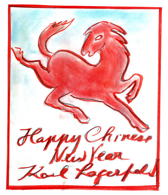 Karl Lagerfeld souhaite à la Chine une bonne année du cheval
