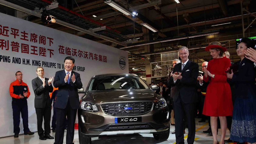 Le président chinois visite l'usine Volvo belge