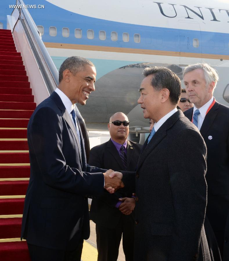 Arrivée d'Obama en Chine pour la réunion de l'APEC et une visite d'Etat