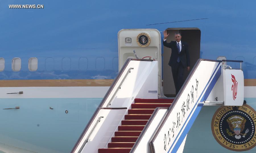 Arrivée d&apos;Obama en Chine pour la réunion de l&apos;APEC et une visite d&apos;Etat