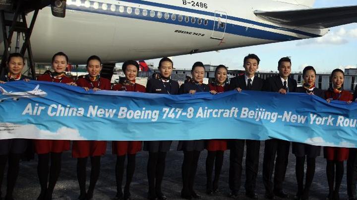 Le nouveau Boeing 747-8 mis en service sur le vol Beijing-New York