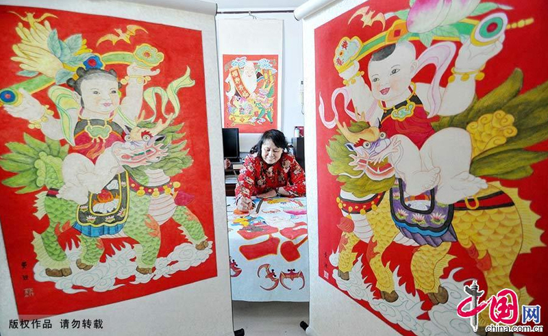 La peinture traditionnelle chinoise du Nouvel An de Huang Ying