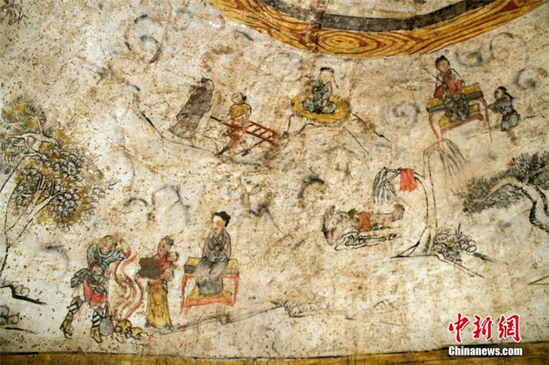 Découverte de fresques dans une tombe de la dynastie Yuan au Shaanxi