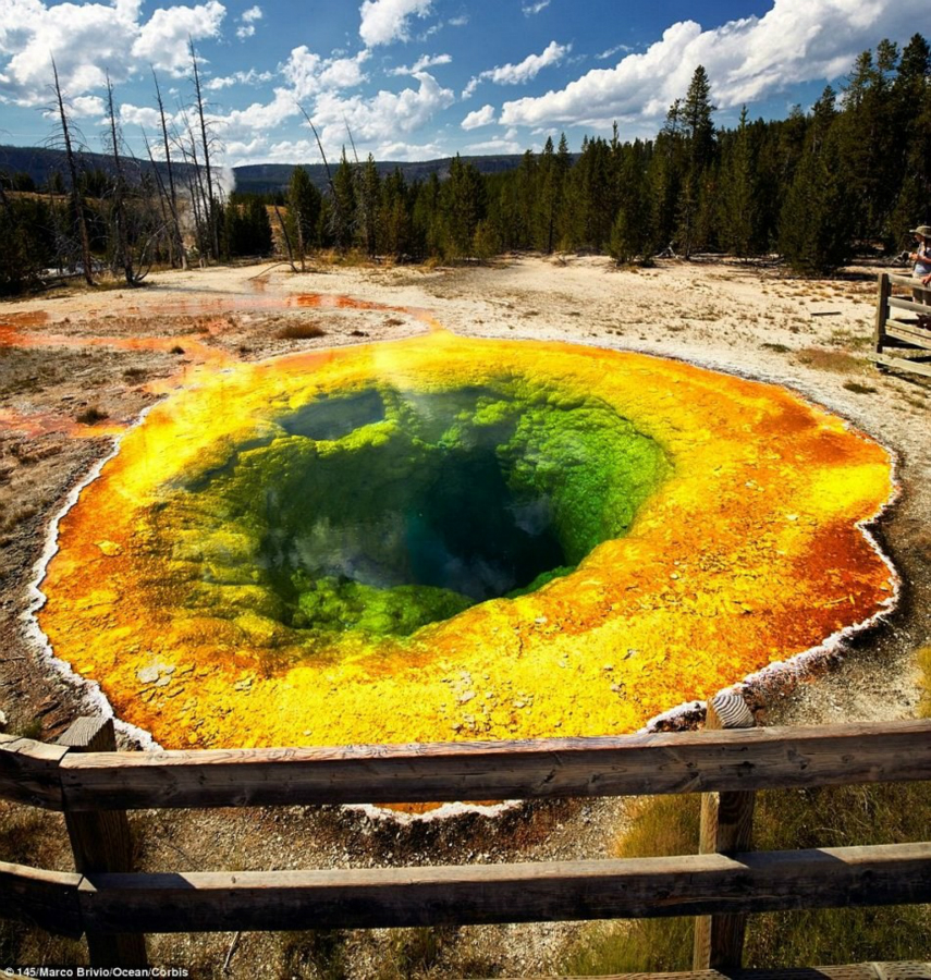 La source chaude du parc de Yellowstone devrait sa couleur à la pollution