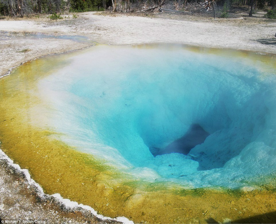 La source chaude du parc de Yellowstone devrait sa couleur à la pollution