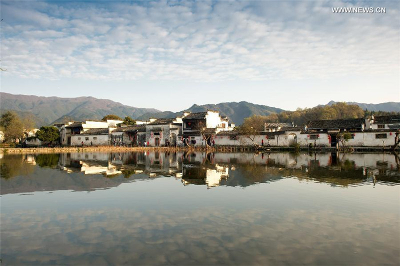 Paysage de printemps dans le village de Hongcun