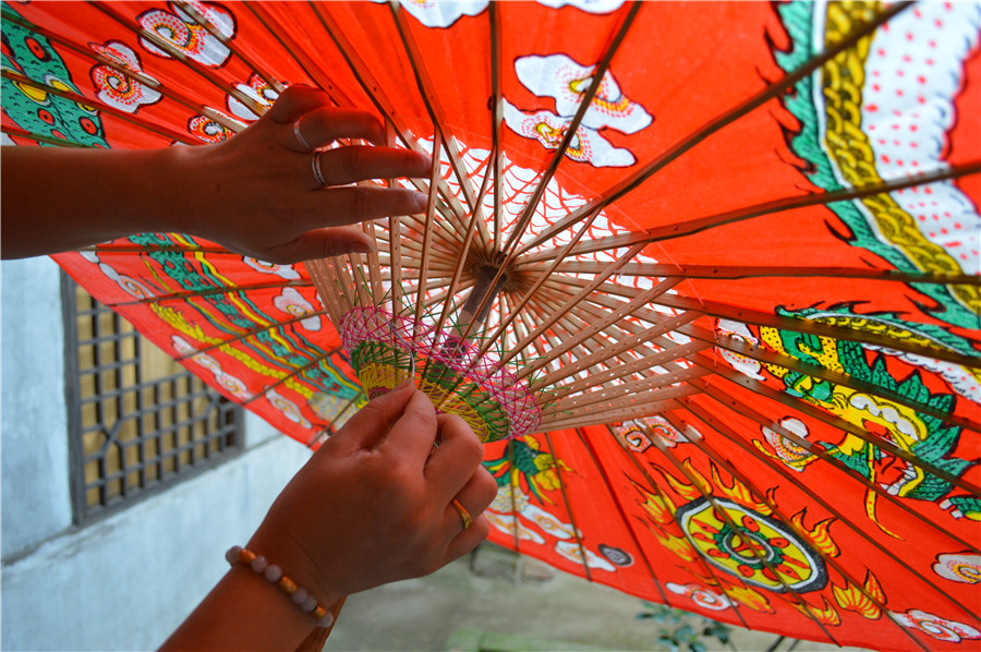 Parasol Asiatique Japonais En Papier Huilé - Poignée En Bois, Décoratif, Parfait Pour Mariage, Danse, Cosplay, Décoration Intérieure