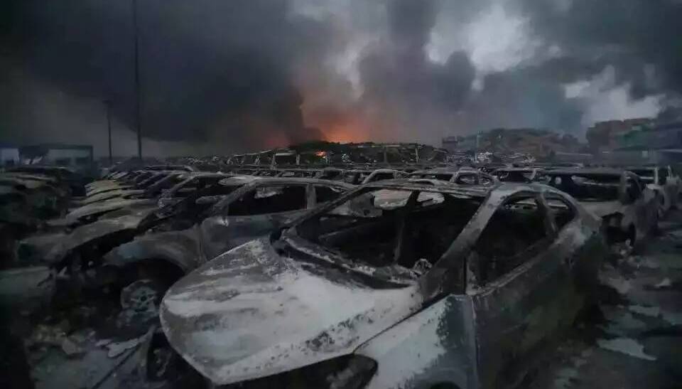 Explosion à Tianjin : un millier de voitures neuves calcinées