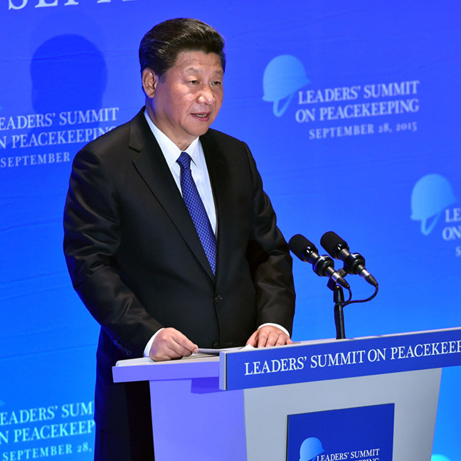 Le président Xi annonce une contribution chinoise de 8 000 soldats permanents pour le système de maintien de la paix de l'ONU