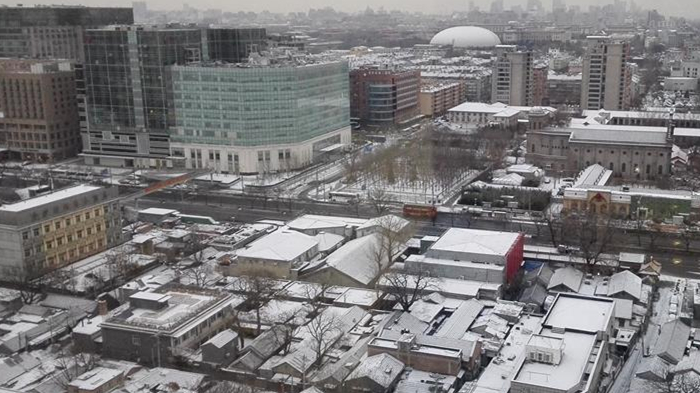 Beijing recouverte d'un fin manteau de neige