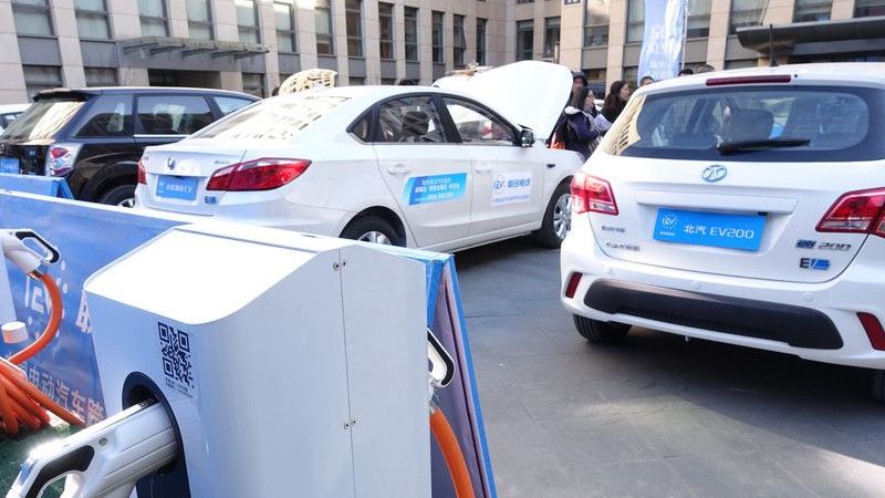 Beijing : exposition de voitures électriques