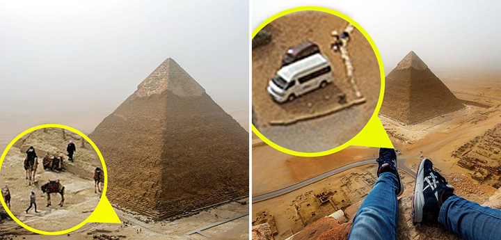 Voici Des Photos Prises Au Sommet Dune Pyramide égyptienne De 146 Mètres