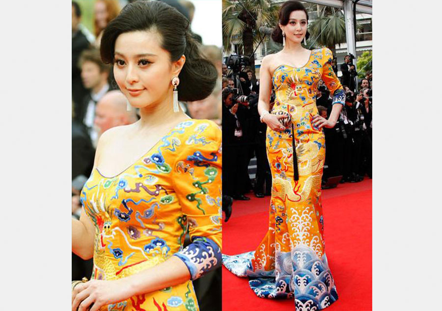 L'actrice chinoise Fan Bingbing en Laurence Xu Haute Couture au 63e Festival de Cannes. [Photo d’archives]