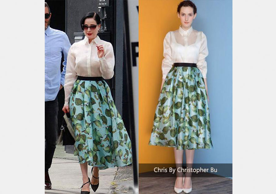 Dita Von Teese dans une tenue signée Christopher Bu. [Photo/VCG]