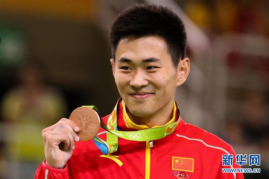 Le Chinois Gao Lei, champion du monde, a terminé troisième avec 60,175 points à Rio de Janeiro, au Brésil, le 13 août 2016. [Xinhua]