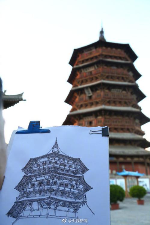 Il dessine depuis 16 ans les vieux bâtiments du Shanxi en disparition