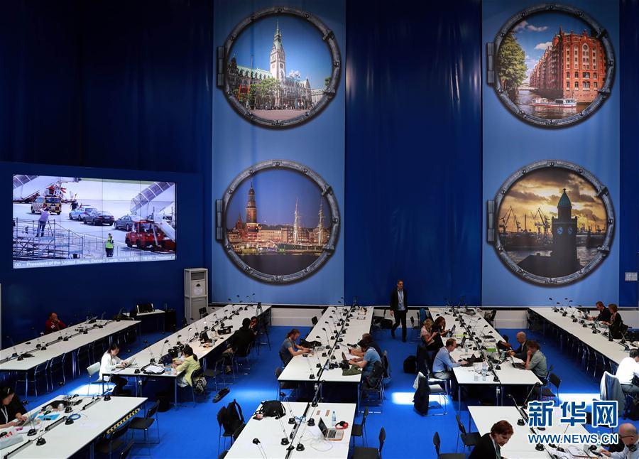 Photos : le centre de presse du 12e Sommet du G20 à Hambourg