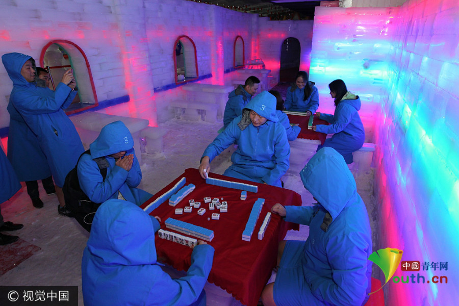 Changsha : on joue au mah-jong dans un palais de glace