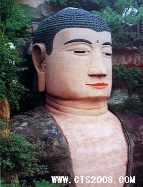 1 Buddha,Reparatur,gr??te ,Gesichtsverjüngung,Besch?digungen,K?rper,Statue,Dynastie,Besucher,Sichuan,China,Bewohner