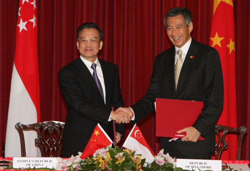 Wen Jiabao,Singapur,Lee Hsien Loong
