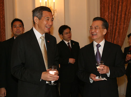 Wen Jiabao,Singapur,Lee Hsien Loong