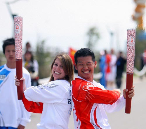 Qinghai-See,Fackellauf ,Peking,2008,,Feuer 2