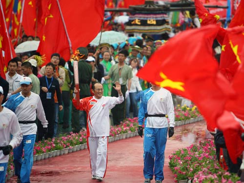 Fackellauf ,Xining,peking,,olympische Feuer 3