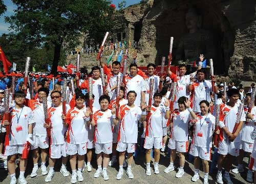Datong,Shanxi,Olympische Feuer ,Fackellauf 4