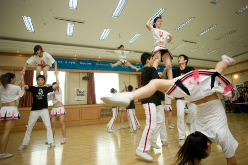 Training,Peking,Cheerleading,Gruppe,Olympischen,Paralympischen Spiele 6