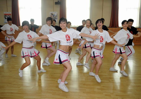Training,Peking,Cheerleading,Gruppe,Olympischen,Paralympischen Spiele 5