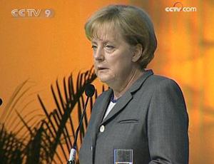 German Chancellor Angela Merkel is urging more international coordination in the fight against financial meltdown.(CCTV.com)