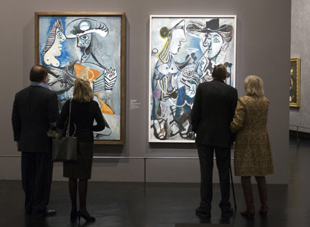 Gem?lde vom spanischen Künstler Pablo Ruiz Picasso (1881-1973) werden im Grand Palais Museum in Parisausgestellt . Die Ausstellung wurde am 26. September 2008 er?ffnet und wird bis zum 2. Februar 2009 dauern.